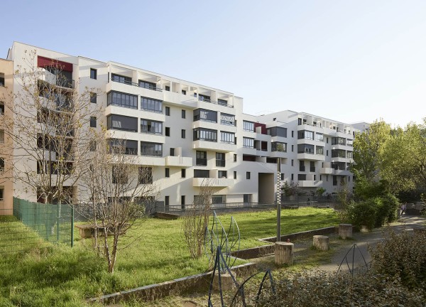 Jardins de la résidence Erilia dans le 7ème arrondissement de Lyon